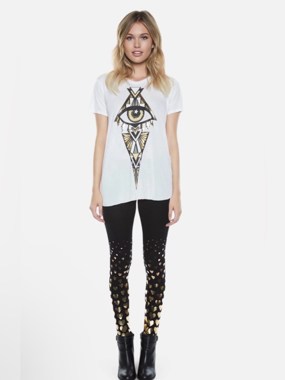 NEW! Lauren Moshi SHAE ALL OVER FOIL HEARTS Size S - Picture 3 of 13